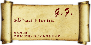 Gácsi Florina névjegykártya